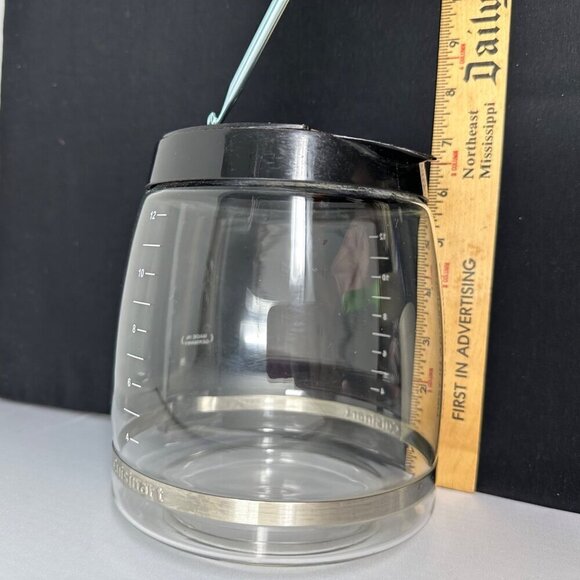 Cuisinart 12 Cup Replacement Glass Coffee Carafe With Black Handle Lid Genuine - Picture 7 of 9